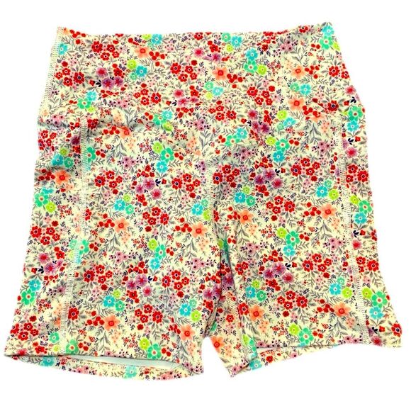 EVOLUTION AND CREATION Athletic Shorts Women’s L Red Purple Floral Side Pocket. - Picture 1 of 8
